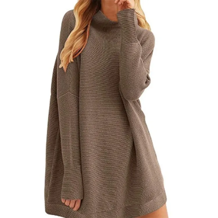 Solid Loose Funnel Sweater